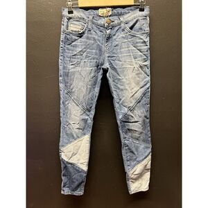 Current/Elliott The Stiletto Patchwork Skinny Blue Jeans Womens 27
